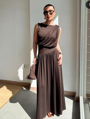ZARA SIDE SASH DRESS MAXI DRESS NWT